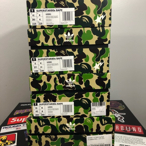 Adidas X Bape Superstar ABC Green Camo Size 6 - Picture 7 of 7
